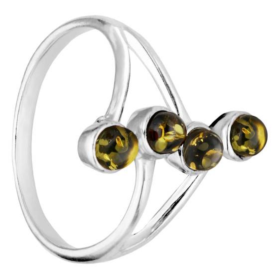 Bague Argent 925 Avec Ambre - Taille 58 Réglable - Poids 4g - Modèle W934 - Occasion