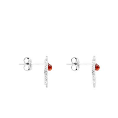 Boucles d'Oreilles Soleil, Ambre et Argent 925 - Naïades