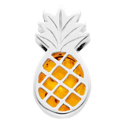 Pendentif Ananas Ambre en Argent 925 - Naïades