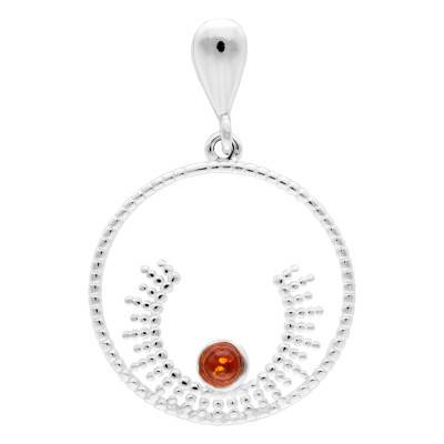 Pendentif Soleil Ambre en Argent 925 - Naïades