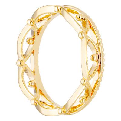 Bague Motif Ajouré en Plaqué Or 750, Taille 58 - Emanessence