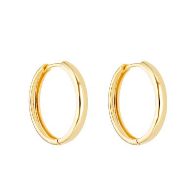 750 Yellow Gold-Plated Hoop Earrings, 19.50 mm Diameter - Emanessence