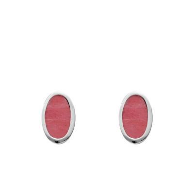 Boucles d'Oreilles Rhodonite en Argent 925 Rhodié - Emanessence