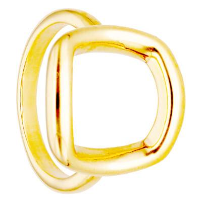 Bague Carrée Ajourée en Plaqué Or 750, Taille 58 - Emanessence