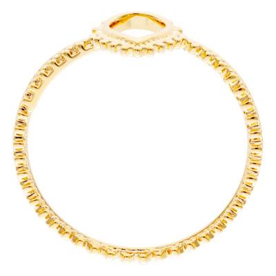 Bague Goutte Perlée en Plaqué Or 750, Taille 58 - Emanessence