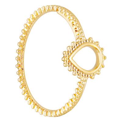 Bague Goutte Perlée en Plaqué Or 750, Taille 58 - Emanessence