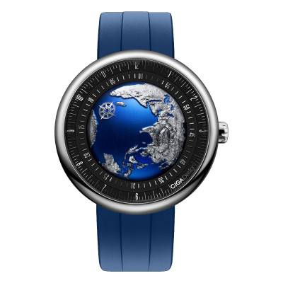 Montre Série U - Blue Planet II 46 Mm - Stainless Steel U033-SU01-W6U - Ciga Design