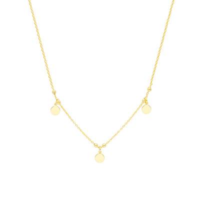 Collier Pampille Rondes en Argent 925 & Plaqué Or, Longueur 40 à 42 cm - Emanessence