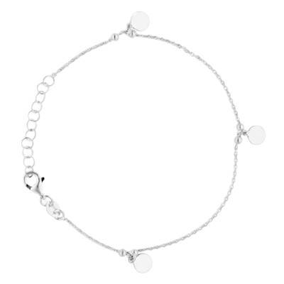 Bracelet Pampilles Rondes en Argent 925, Longueur 15 à 17 cm - Emanessence