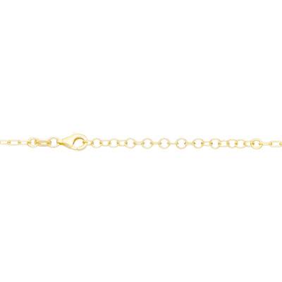 Collier Coeur Double Chaîne en Argent 925 Plaqué Or Jaune, Longueur 40 cm - Emanessence