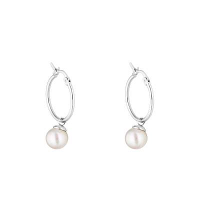 Créoles Perles en Argent 925, Diamètre 18 mm - Emanessence