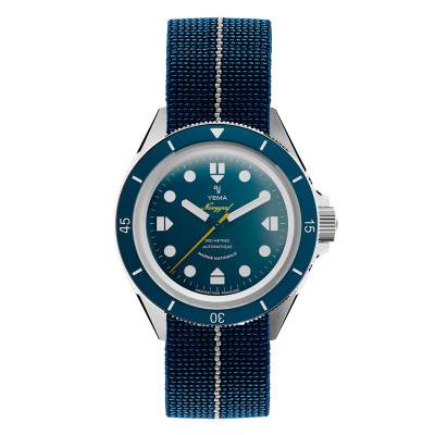 Blue Bezel 316L Stainless Steel Men's Watch Navygraf Marine Nationale CMM.10 21.14.55.SN - Yema