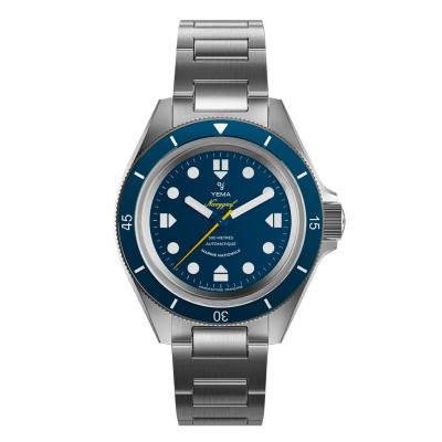 Blue Bezel 316L Stainless Steel Men's Watch Navygraf Marine Nationale CMM.10 21.14.55.SN - Yema