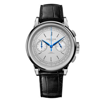 Heritage Chronograph Steel Watch with White Dial - Corniche