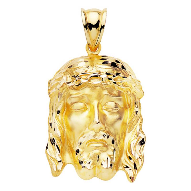 750/1000 Yellow Gold Portrait of Cristo de la Buena Muerte Pendant - Lumiosa