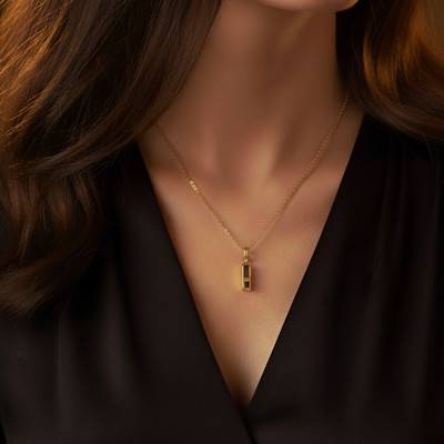 750/1000 Yellow Gold Bar Pendant, 15x4.50 mm - Ocarat