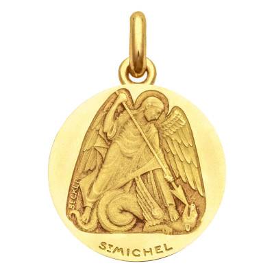 Médaille Saint Michel Or Jaune 750, Diamètre 15 mm à 20 mm - Becker