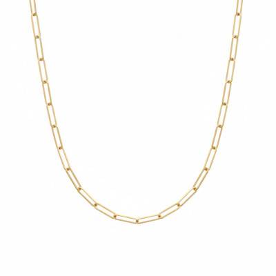 Collier en Plaqué Or 750, Longueur 45 cm, Largueur 4,2 mm - Emanessence