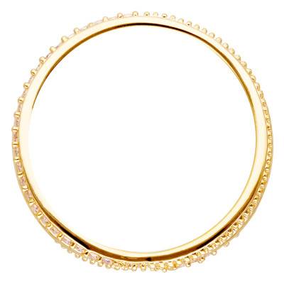 Bague Entrelacée Perlée en Plaqué Or Jaune 750 & Oxydes de Zirconium - Emanessence