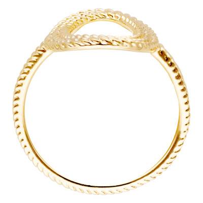 750 Yellow Gold-Plated Twisted Oval Ring - Emanessence
