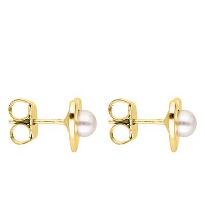 Boucles d'Oreilles Coeur, Perle & Argent 925 Plaqué or - Emanessence