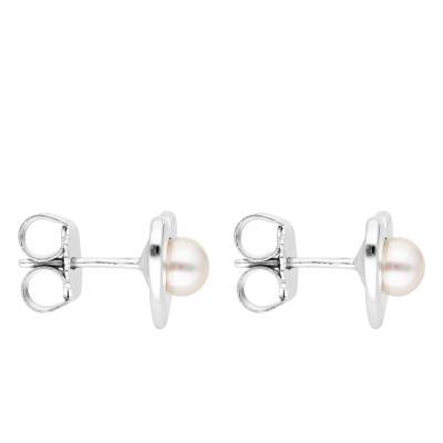 Boucles d'Oreilles Coeur & Perle, Argent 925 - Emanessence