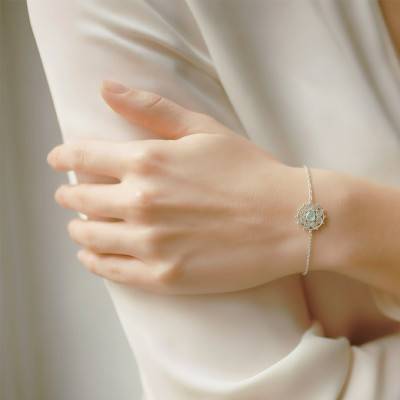 Bracelet Arabesque en Spirale, Argent 925 Rhodié & Oxyde de Zirconium, Longueur 16 à 18 cm - Emanessence