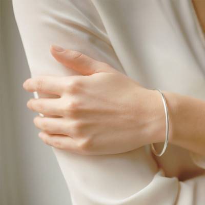 925/1000 Silver Bangle Bracelet, Diameter 55 cm to 70 cm, Width 2.50 mm - Artemis