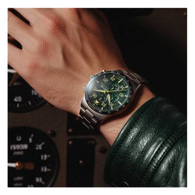 Hawker Hurricane 90Th Anniversary Chronograph Limited Edition Tarmac Green Watch AV-4130-33 - Avi-8