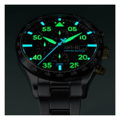 Montre Hawker Hurricane 90Th Anniversary Chronograph Limited Edition Thunder Black AV-4130-11 - Avi-8