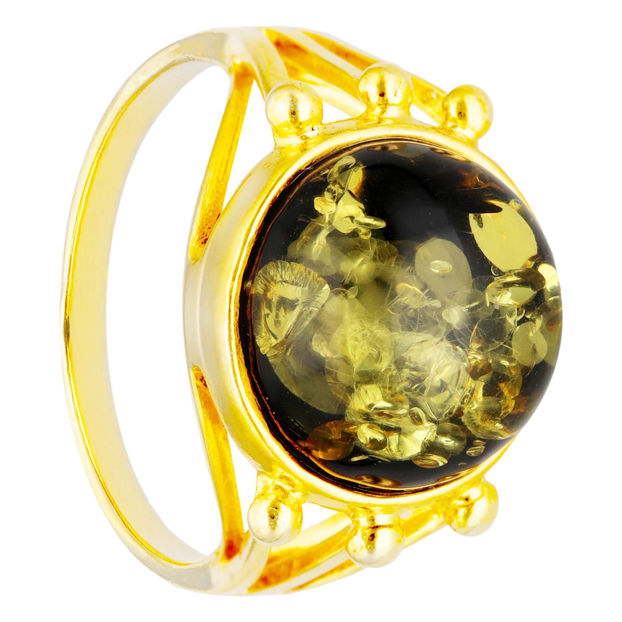 Bague Ancienne Argent Sterling Et Ambre Orange - Taille 55-56 (environ 6-31) - Occasion