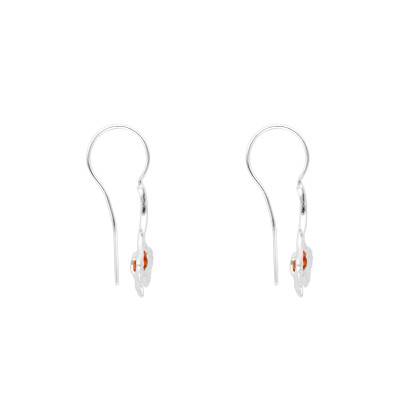 Boucles d'Oreilles Ginkgo Ambre en Argent 925 - Naïades