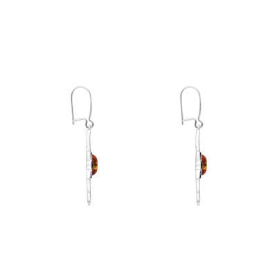 Boucles d'Oreilles Pendantes Losanges Ambre en Argent 925 - Naïades