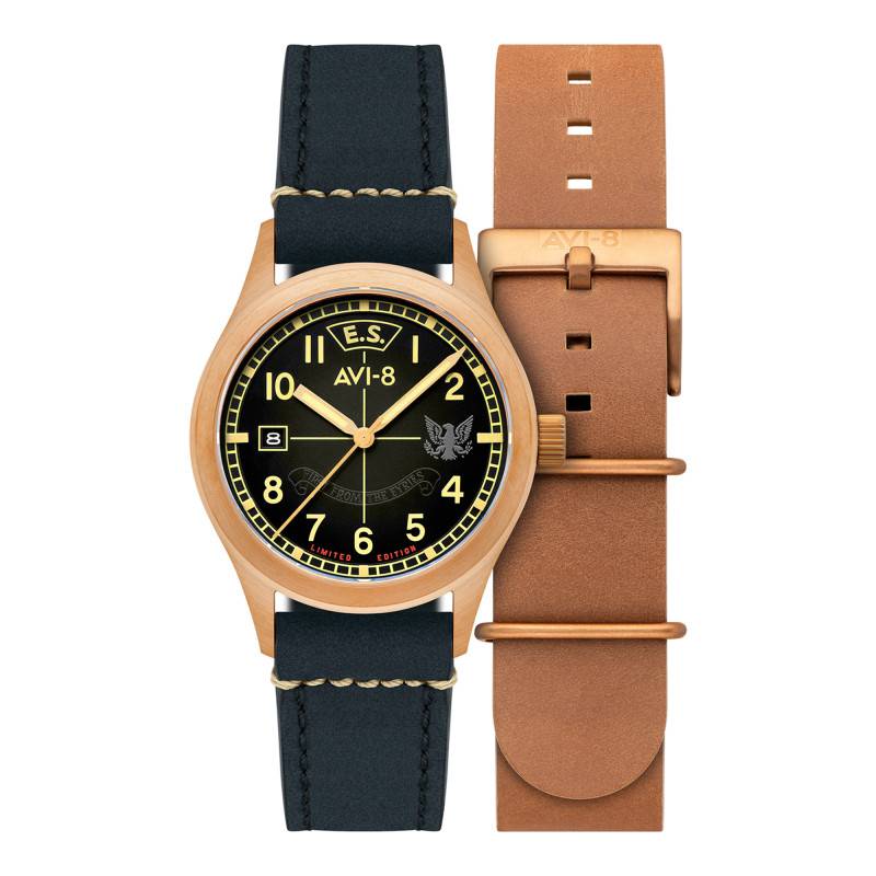 Montre Flyboy Eagle Squadron Automatic Bronze 85Th Limited Edition Gravesend AV-4145-01 - Avi-8