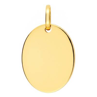 Médaille Gravable Ovale en Or Jaune 750 - Lucas Lucor