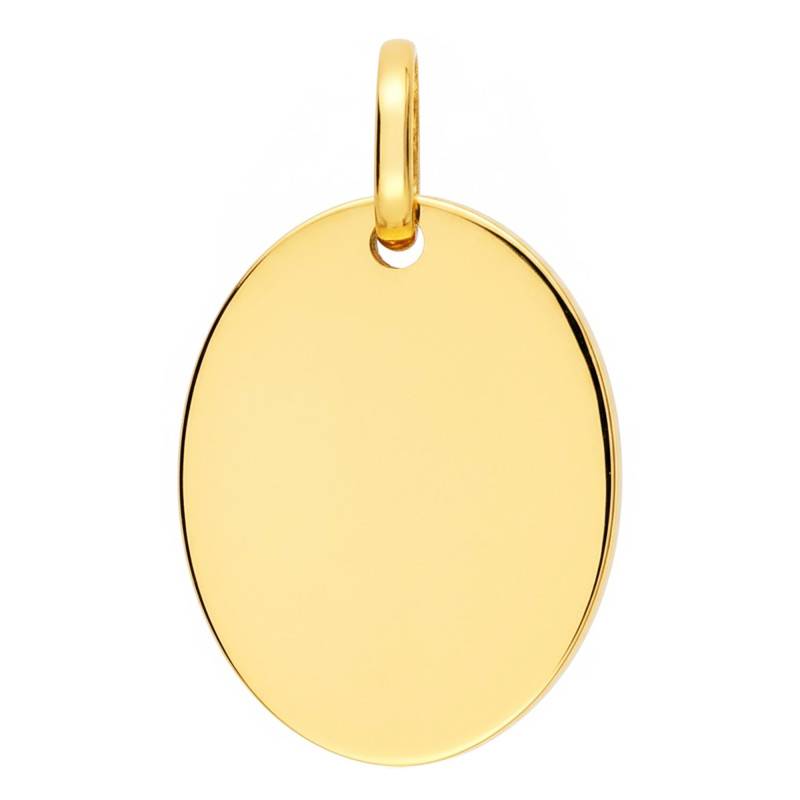 Médaille Gravable Ovale en Or Jaune 750 - Lucas Lucor