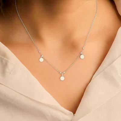 Collier Pampille Rondes en Argent 925, Longueur 40 à 43 cm - Emanessence