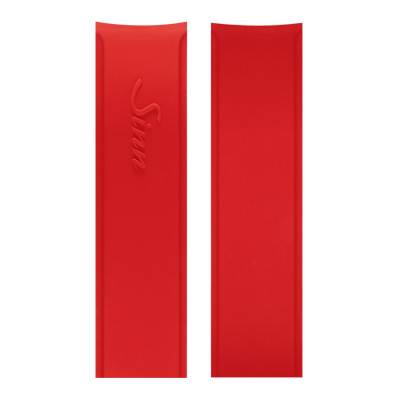 Bracelet de montre en silicone rouge avec grande boucle déployante en acier microbillé - Sinn