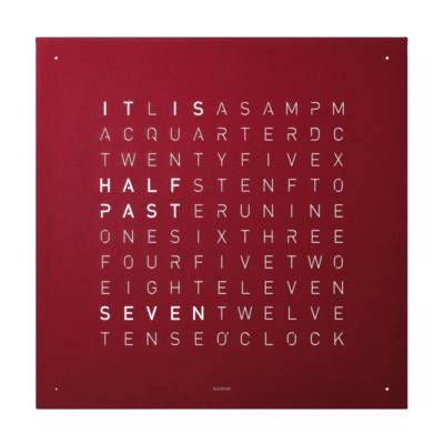 Wall Clock Earth 45 Red Velvet - Qlocktwo
