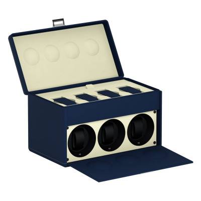 Remontoir de Montre 7RT Bleu/Blanc Cassé 02069.BLWSIL - Scatola del Tempo