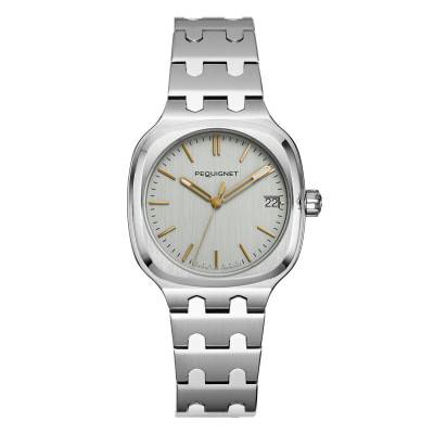 Pequignet Silver Gold-Index Concorde wall clock 36mm 9046333 - Pequignet