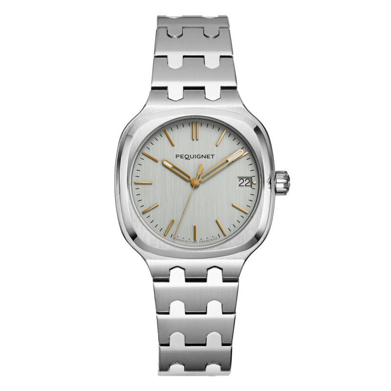 Pequignet Silver Gold-Index Concorde wall clock 36mm 9046333 - Pequignet