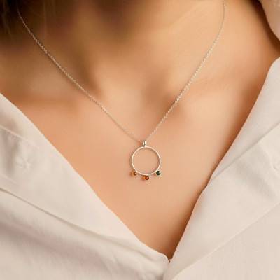 Pendentif Rond Ambre Mix en Argent 925 - Naïades