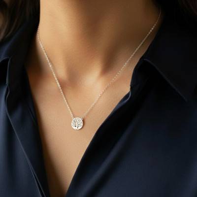 Collier Médaille Arbre de Vie en Argent 925, Longueur 40 cm - Emanessence