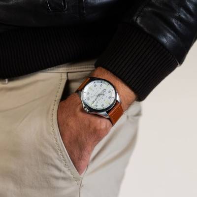 Montrre Khaki Aviation Pilot Day-Date 42 mm H64635550 - Hamilton