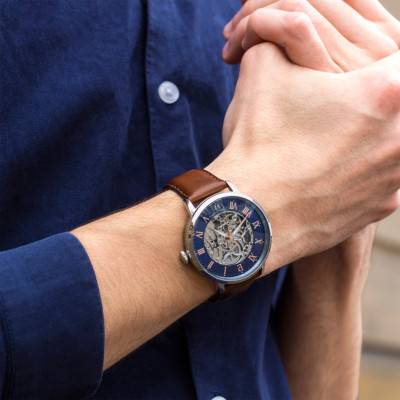 Brown Leather Automatic Watch 322B164 - Pierre Lannier
