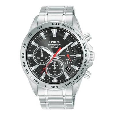 Solar Quartz Chronograph Black Dial Watch RZ501AX9 - Lorus