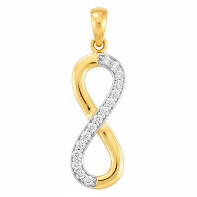750 Yellow Gold Infinity Pendant with Cubic Zirconia - Emanessence