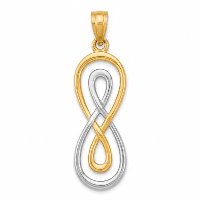 Two-Tone 750 Gold Double Infinity Pendant - Emanessence