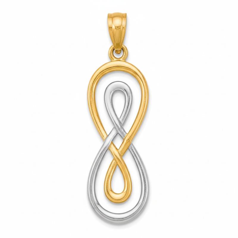 Two-Tone 750 Gold Double Infinity Pendant - Emanessence